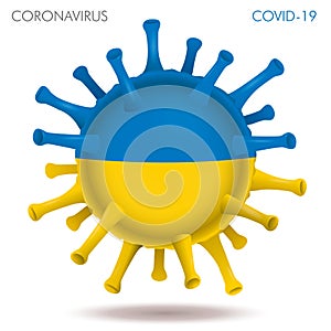 Ukraine flag in virus shape