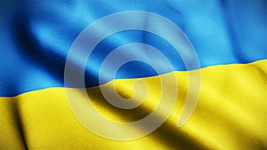 Ukraine flag waving 3d render illustration