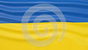 Ukraine flag waving. 3D render illustration.