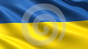 Ukraine flag, with waving fabric texture