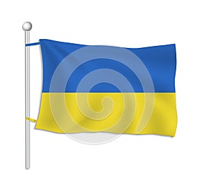 Ukraine flag, white background