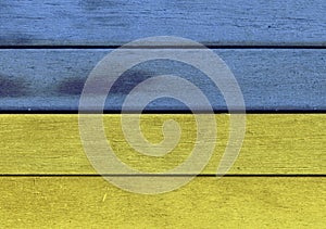 Ukraine flag on a wood