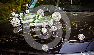 Ukraine, Gaisin . 06 Aug 2017 . Wedding detail - beautiful car decoration