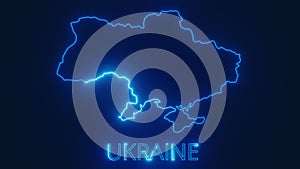Ukraine glow map illustration