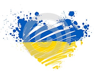 Ukraine grunge flag heart