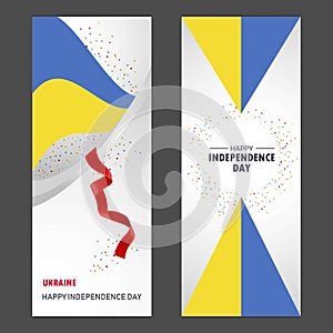 Ukraine Happy independence day Confetti Celebration Background V