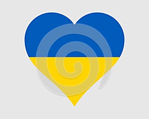 Ukraine Heart Flag. Ukrainian Love Shape Country Nation National Flag. Ukraine Icon Sign Symbol. EPS Vector