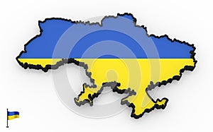 Ukraine high detailed 3D map