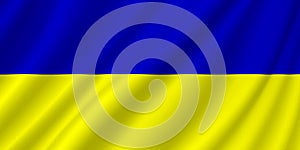 Ukraine. Illustration of the flag of Ukraine with ripples. photo