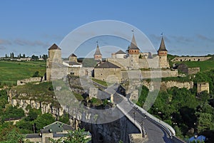 Ukraine, Kamyanets-Podilsky fortress in the rain on May 2, 2015