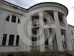 Ukraine, Khmilnyk, the palace of Count Xido, the main entrance with a colonnade photo