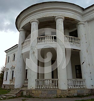 Ukraine, Khmilnyk, the palace of Count Xido, the main entrance with a colonnade photo