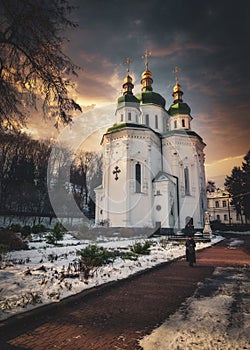 Ukraine kiev church St. Michael`s Vydubytsky Men`s Monastery