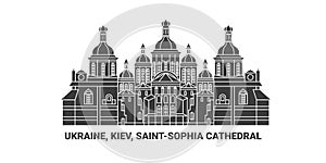 Ukraine, Kiev, Saintsophia Cathedral travel landmark vector illustration