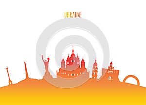 Ukraine Landmark Global Travel And Journey paper background. Vector Design Template.used for your advertisement, book, banner, te