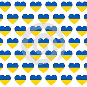 Ukraine love heart pattern blue yellow colors design vector illustration template. Peace nation banner background.