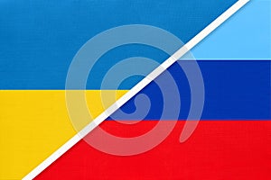 Ukraine and Luhansk People`s Republic, symbol of country. Ukrainian vs LNR national flags