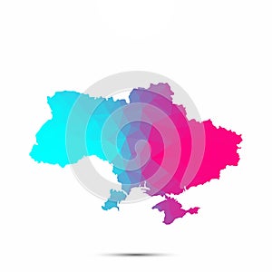 Ukraine map triangle low poly geometric polygonal abstract style.