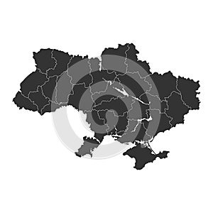 Ukraine Map - World Map International vector template with High detailed including black and grey outline color isolated