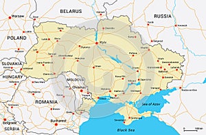 Ukraine and neighbours map