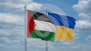 Ukraine and Palestine two flags