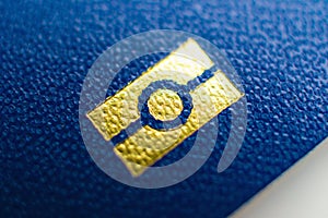 Ukraine passport element close up