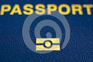 Ukraine passport element close up