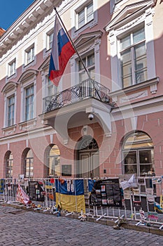 Ukraine protest in front of Russian Embassy, Tallinn, Estonia