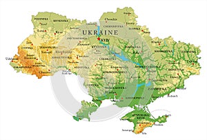 Ukraine relief map photo