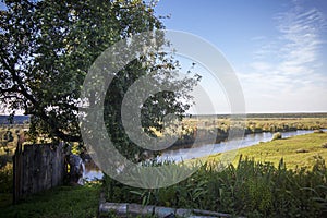 Ukraine, river Desna, sort of village bridges