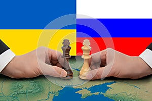 Ukraine-Russia Summit expressed in a chess game