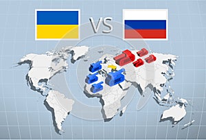 Ukraine, Russia war conflict concept, vector illustration