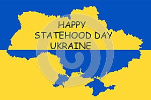 Ukraine Statehood Day vector template for greeting cards and social media posts. Abstract patriotic Ukrainian flag.