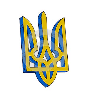 Ukraine Trident Emblem In 3D