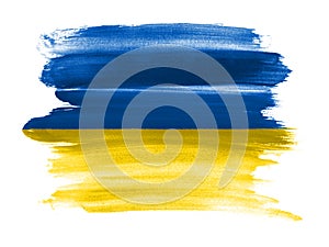 Ukraine. Ukrainian flag painted with watrcolor