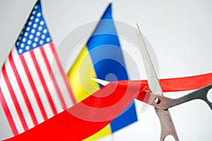 Ukraine and USA flag