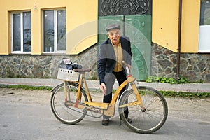 Wooden bicycle in the Carpathians