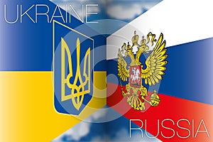 Ukraine vs russia flags