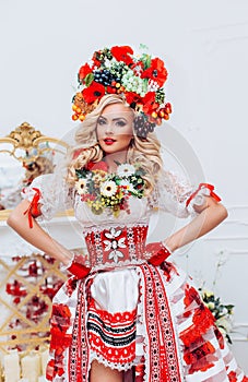 Ukrainian beautiful woman in national