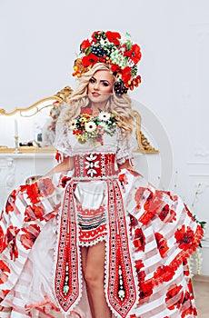 Ukrainian beautiful woman in national