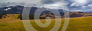 Ukrainian Carpathian Mountains. Autumn. Panorama.