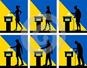 Ukrainian citizens voting for election in Ukraine