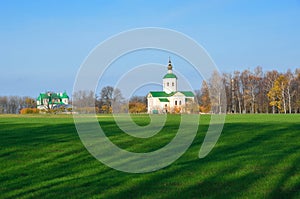 Ukrainian country landscape with a church
