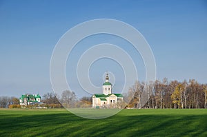 Ukrainian country landscape with a monastery