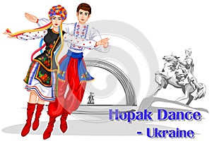 Ukrainian Couple performing Hopak Dance of Ukraine
