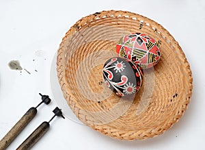 Ukrainian Easter eggs with styluses