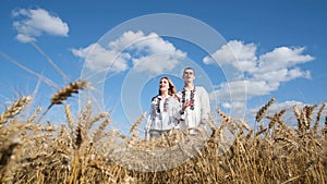 A Ukrainian family in the middle of a wheat field, the will to win the war.