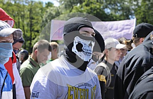 Ukrainian far rightists protesting against LGBTQ community. May 25, 2013. Kiev, Ukraine