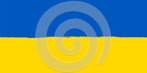 Ukrainian flag, brush stroke design, Ukraine vector illustration