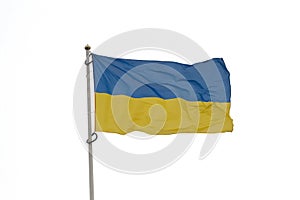 Ukrainian flag on the flag pole